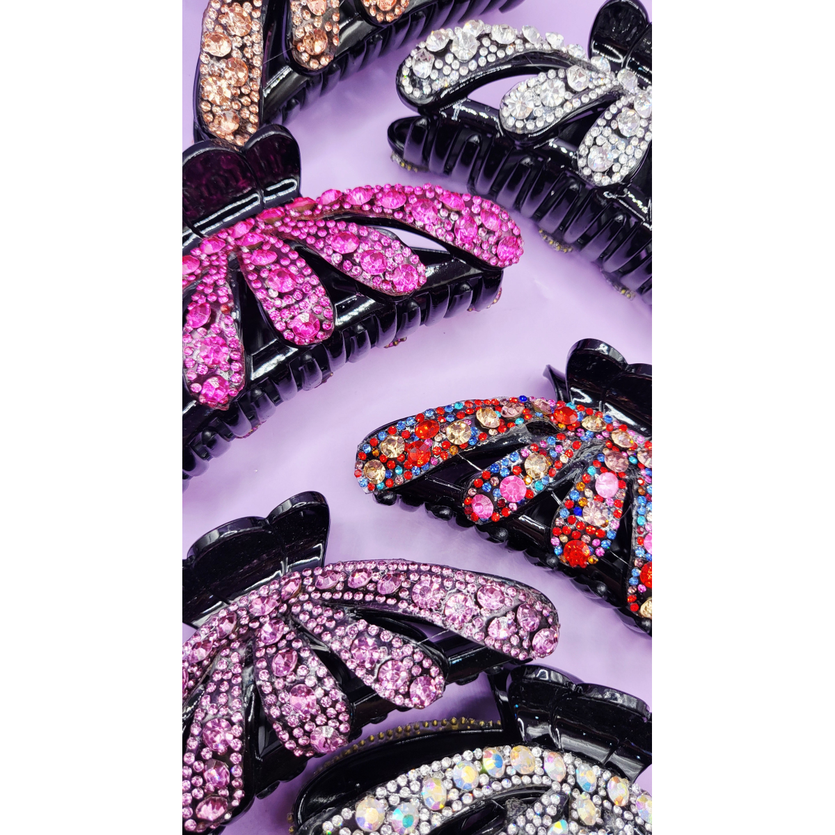 Queen Crystal Hair Clamps Pack of 12