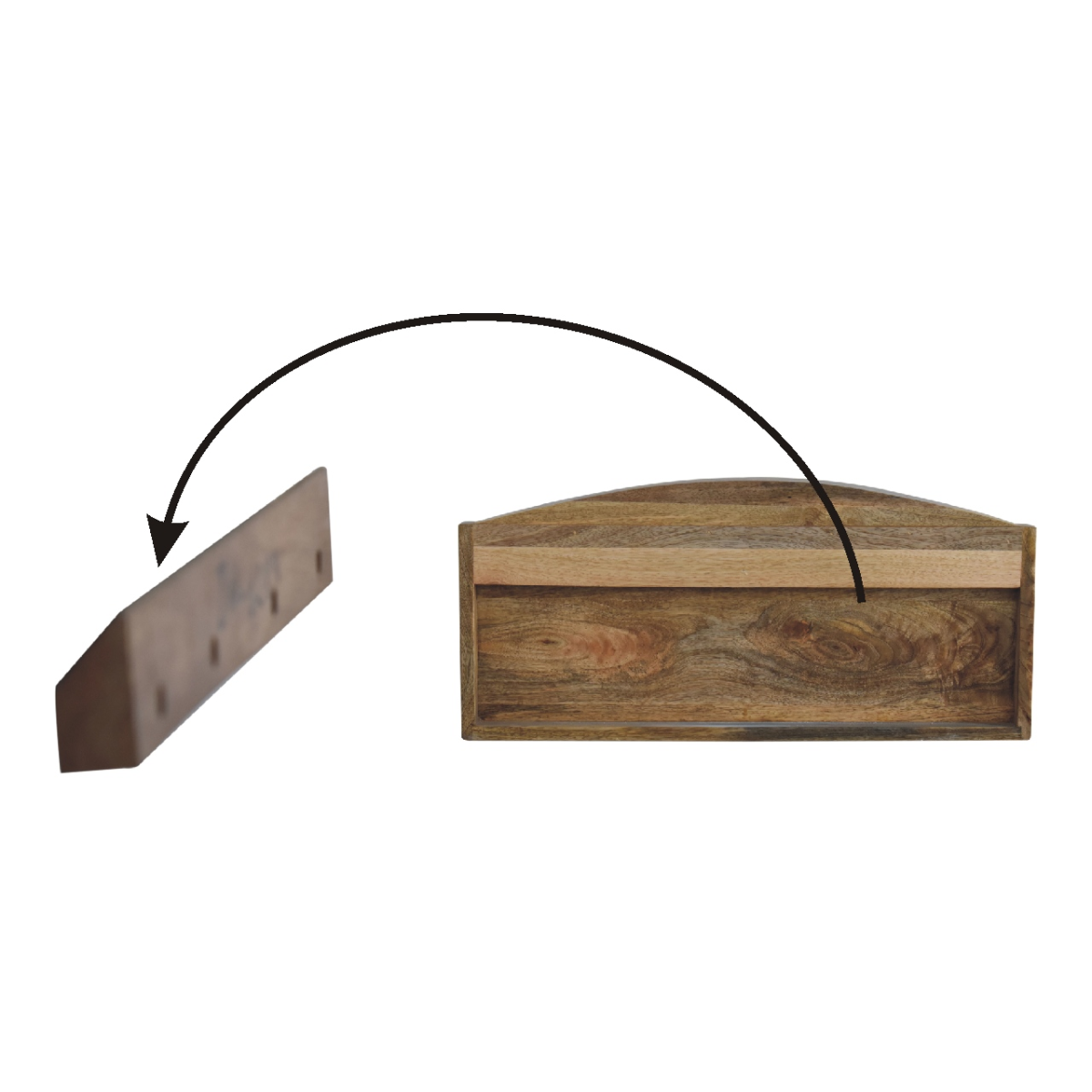 Artisan Furniture Solid Mango Wood Larissa Open Wall Mounted Shelf