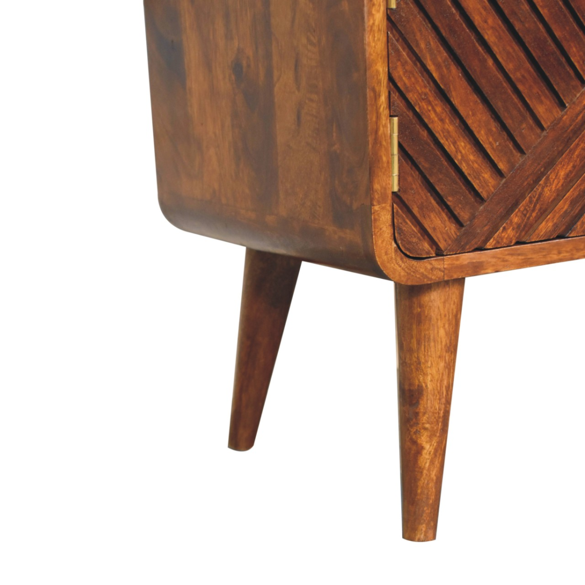 Artisan Furniture Solid Mango Wood Boucle Carved Chestnut Telephone Table