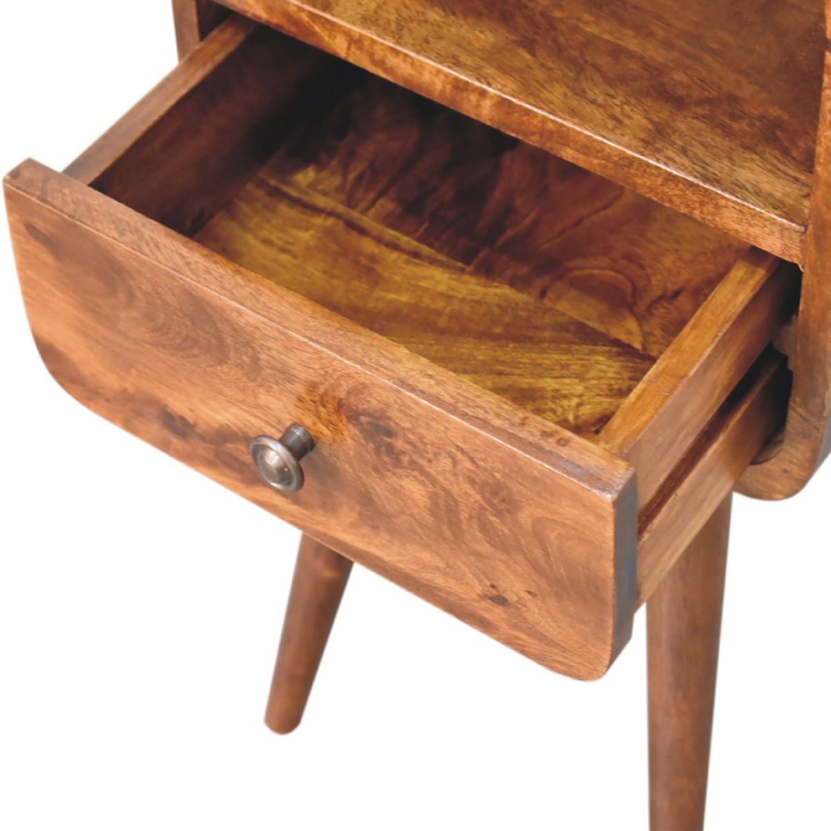 Artisan Furniture Solid Wood Mini Chestnut Curve Open Bedside