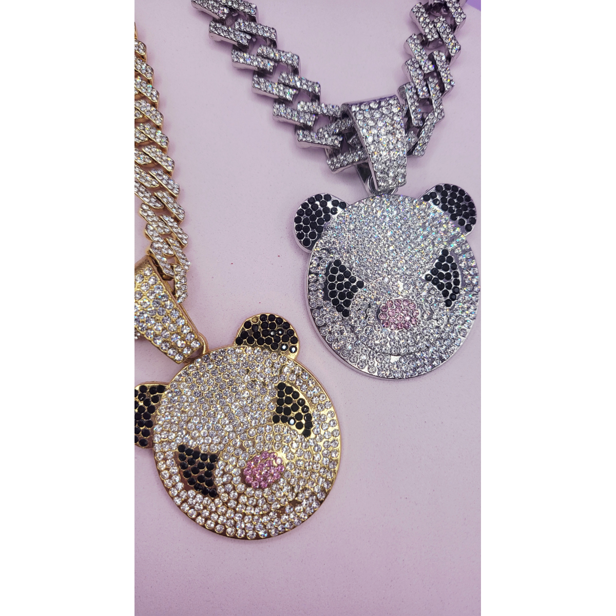 Iced Out Crystal Bling Panda Pendant Chain