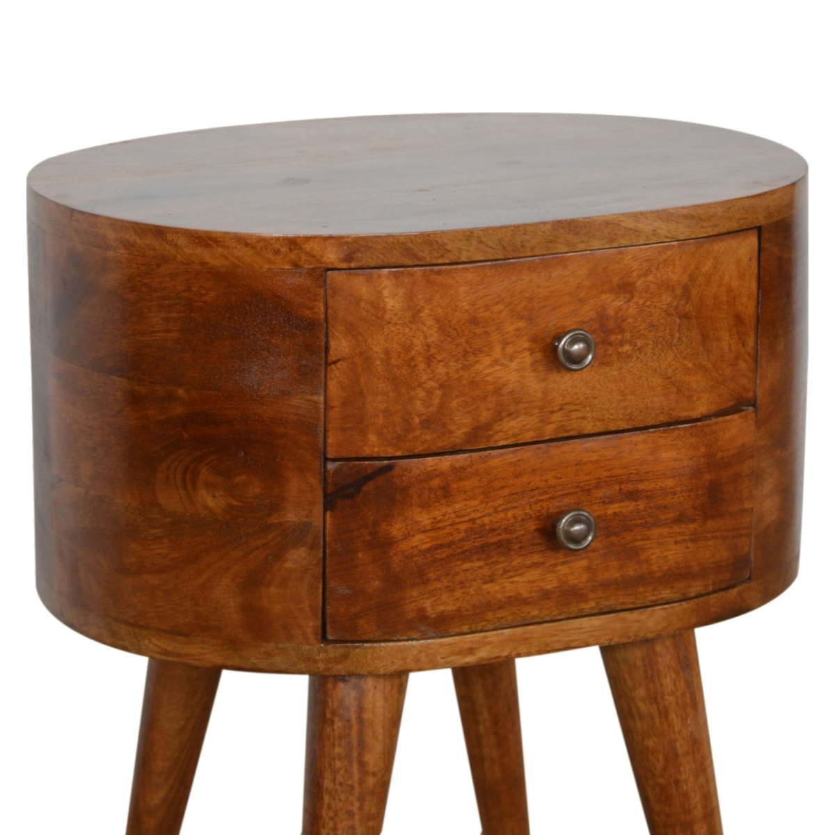 Artisan Furniture Solid Wood Chestnut Rounded Bedside Table