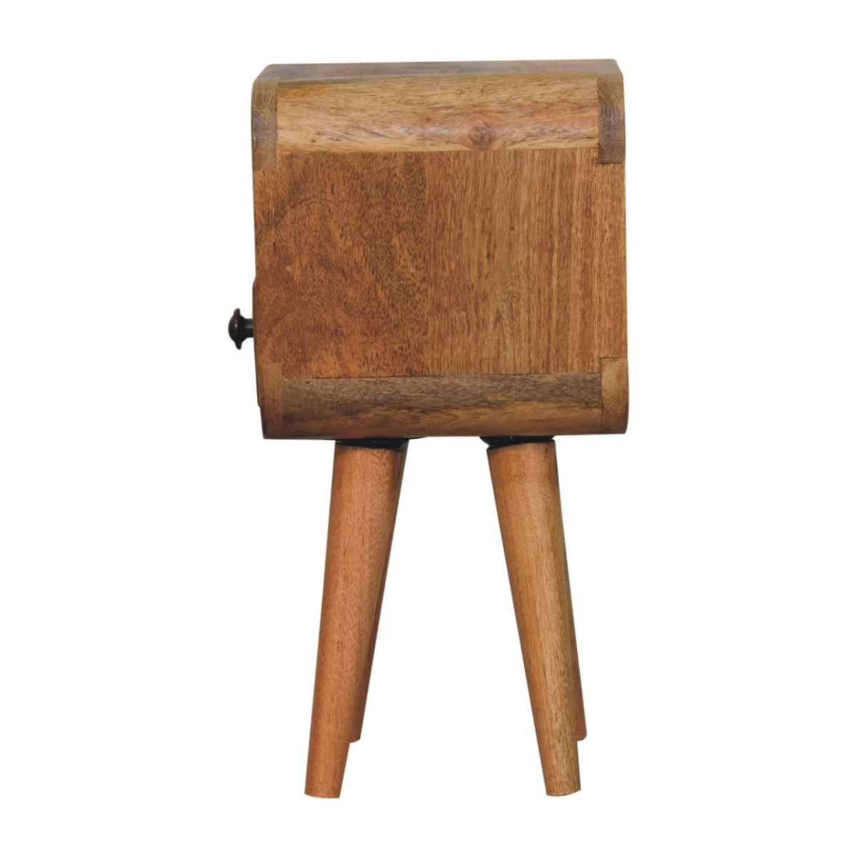 Artisan Furniture Solid Wood Extra Mini Oakish Curve Open Slot Bedside, 1 Drawer, Brown