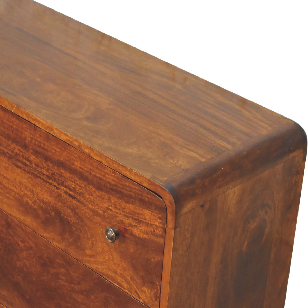 Artisan Furniture Solid Mango Wood Large Curved Chestnut Chest