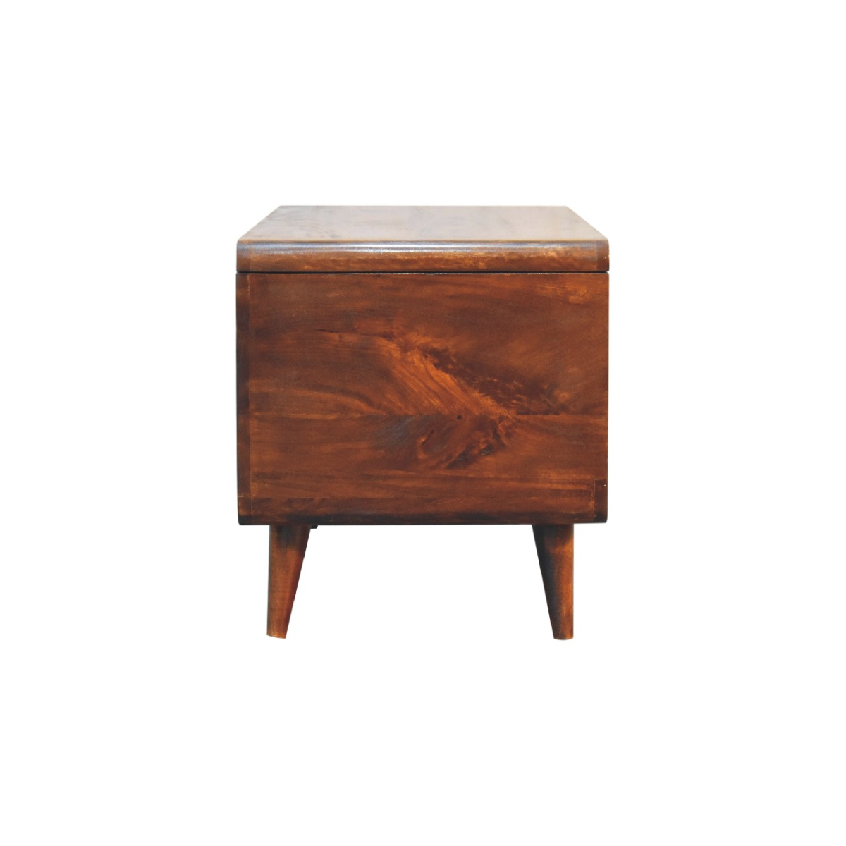 Artisan Furniture Solid Wood Curved Chestnut Lid-up Blanket Box, Brown