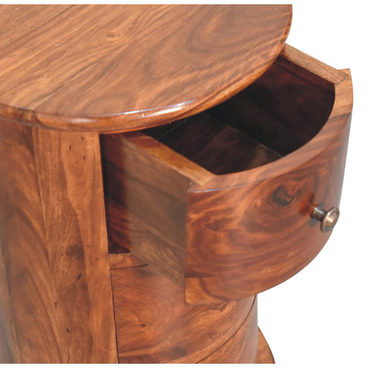 Artisan Furniture Solid Mango Wood 3 Drawer Chestnut Sheesham Drum