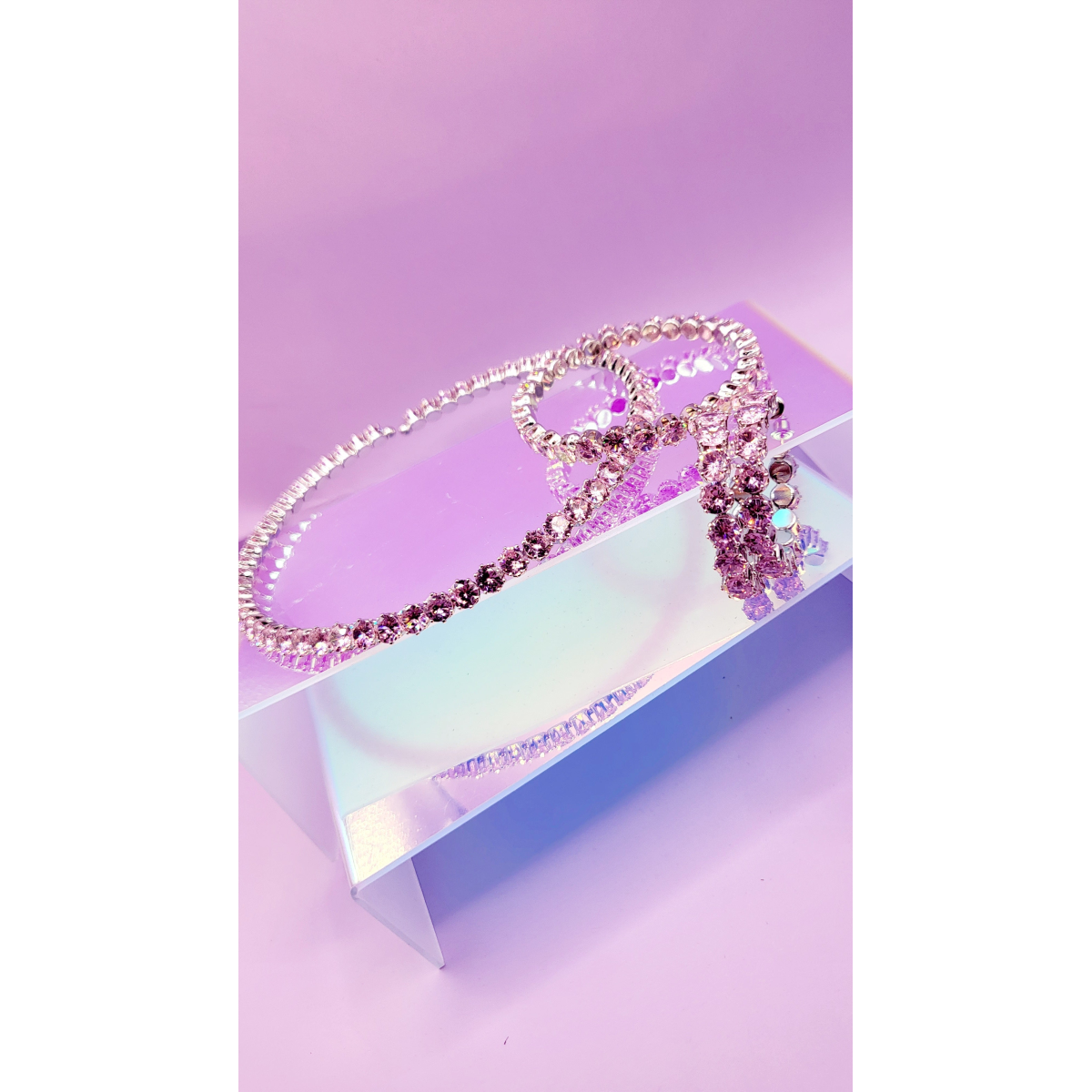 Aura Crystal Trio Choker, Bracelet & Earrings