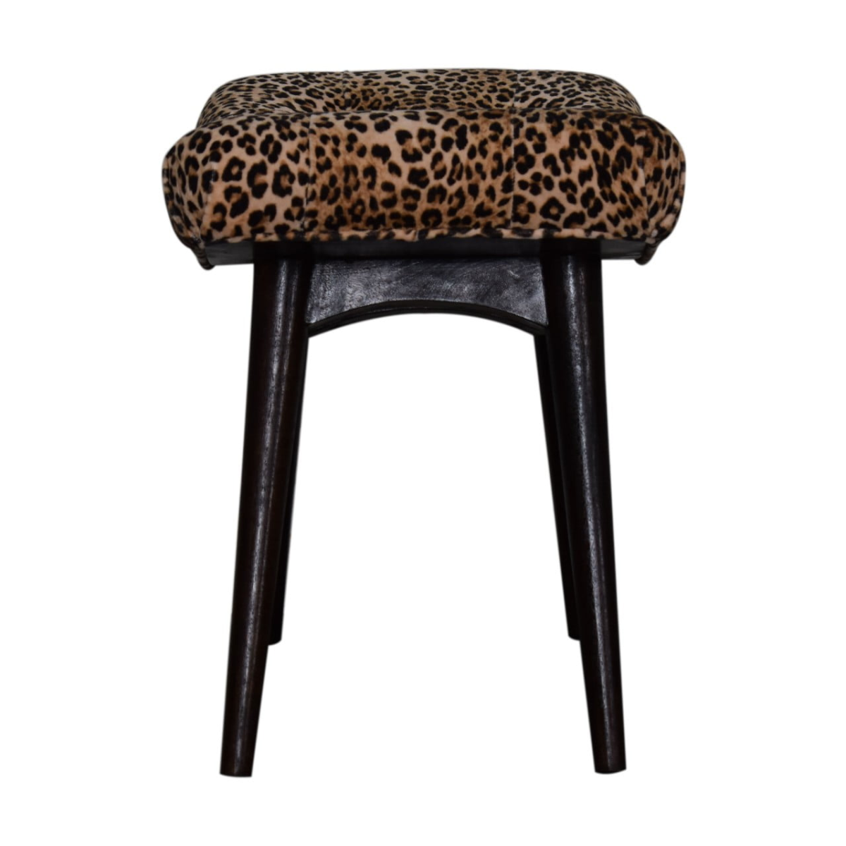 Artisan Furniture Solid Wood Leopard Print Curved Bench