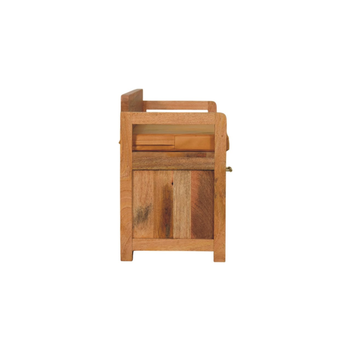 Artisan Furniture Solid Wood Oxford Oak-ish Storage Bench,  2 Drawers, Light Brown