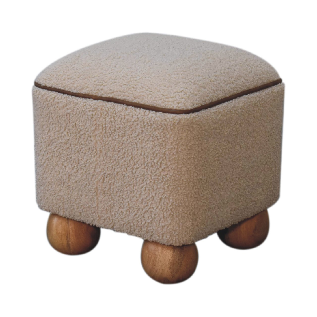 Artisan Furniture Solid Mango Wood Serenity Footstool with Ball Feet