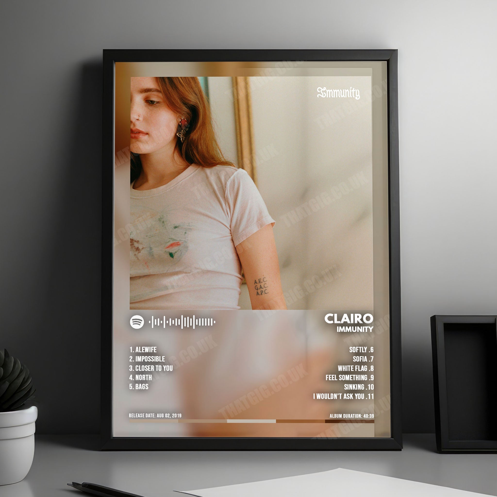 Clairo "Immunity" Album Cover Poster - with Complete Tracklist