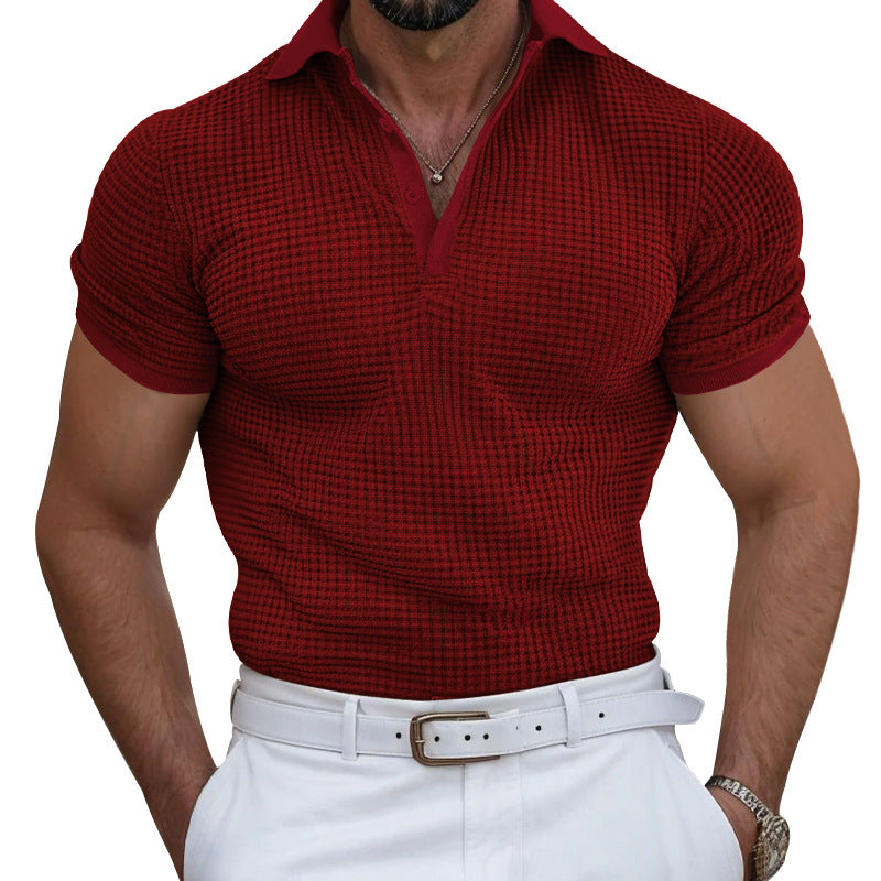 High-end Waffle Polo Shirt For Men