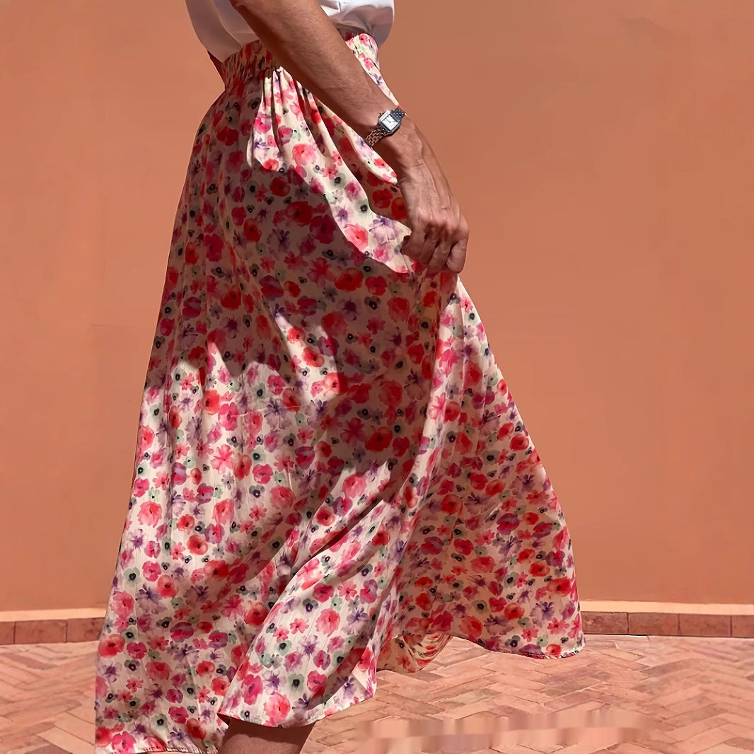 Women's Fashionable Floral-print Casual Skirt