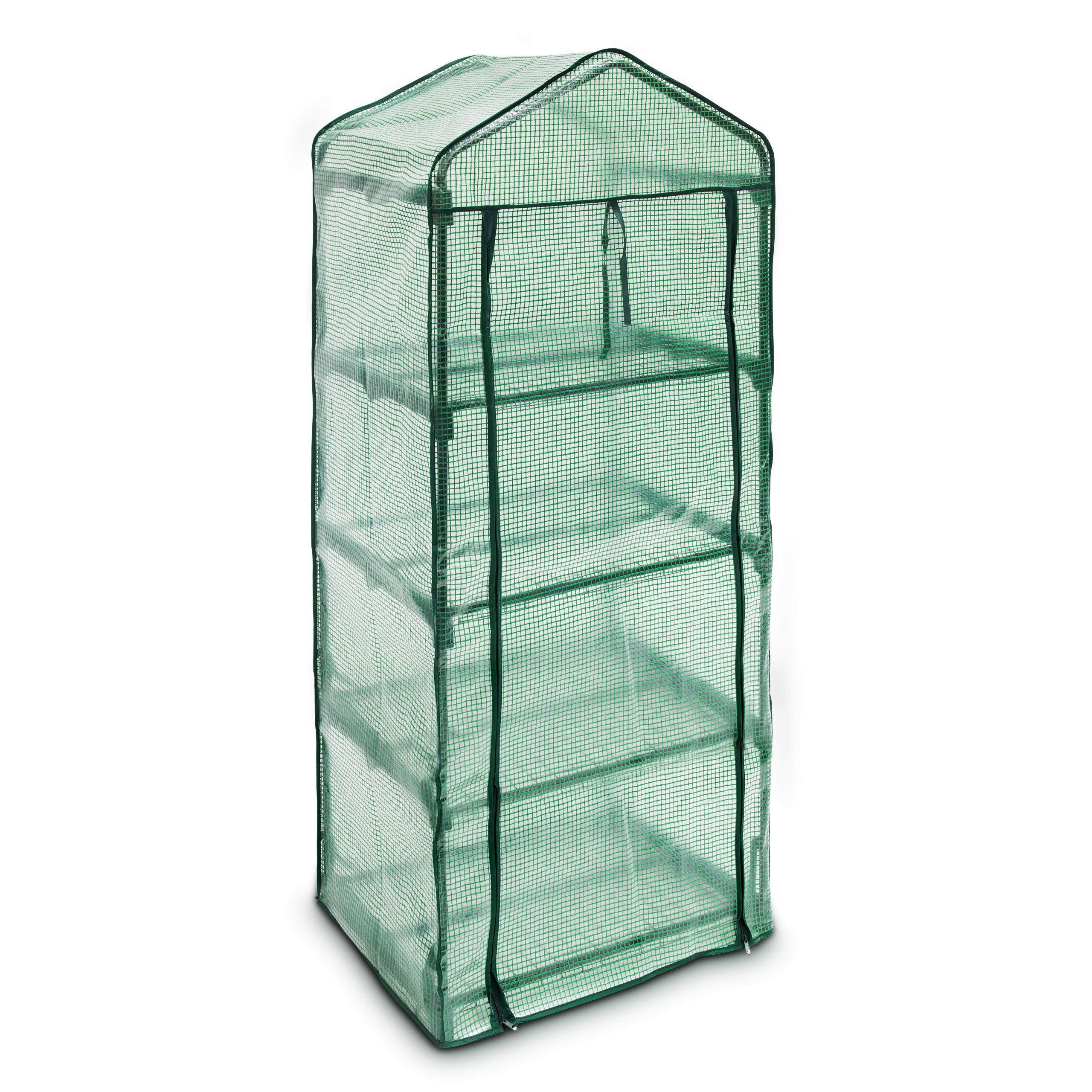 Relaxdays Greenhouse 4 Levels Tear-Resistant Growth Support for Plants, Levels Each of 60 x 46 cm (23.6 x 18.1 in), Green