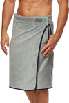 Sowel? Saunakilt Men's XXL, 100% Organic Cotton, Sauna Towel with Velcro Fastening, Sauna Towel, 60 x 160 cm, Grey/Navy, XXL