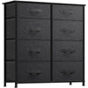 YITAHOME Chest of Drawers with 8 Drawers, Fabric Drawers Cabinet with Easy Pull Handle,Sturdy Steel Frame,Storage Drawers for Bedroom, Closet,Dark