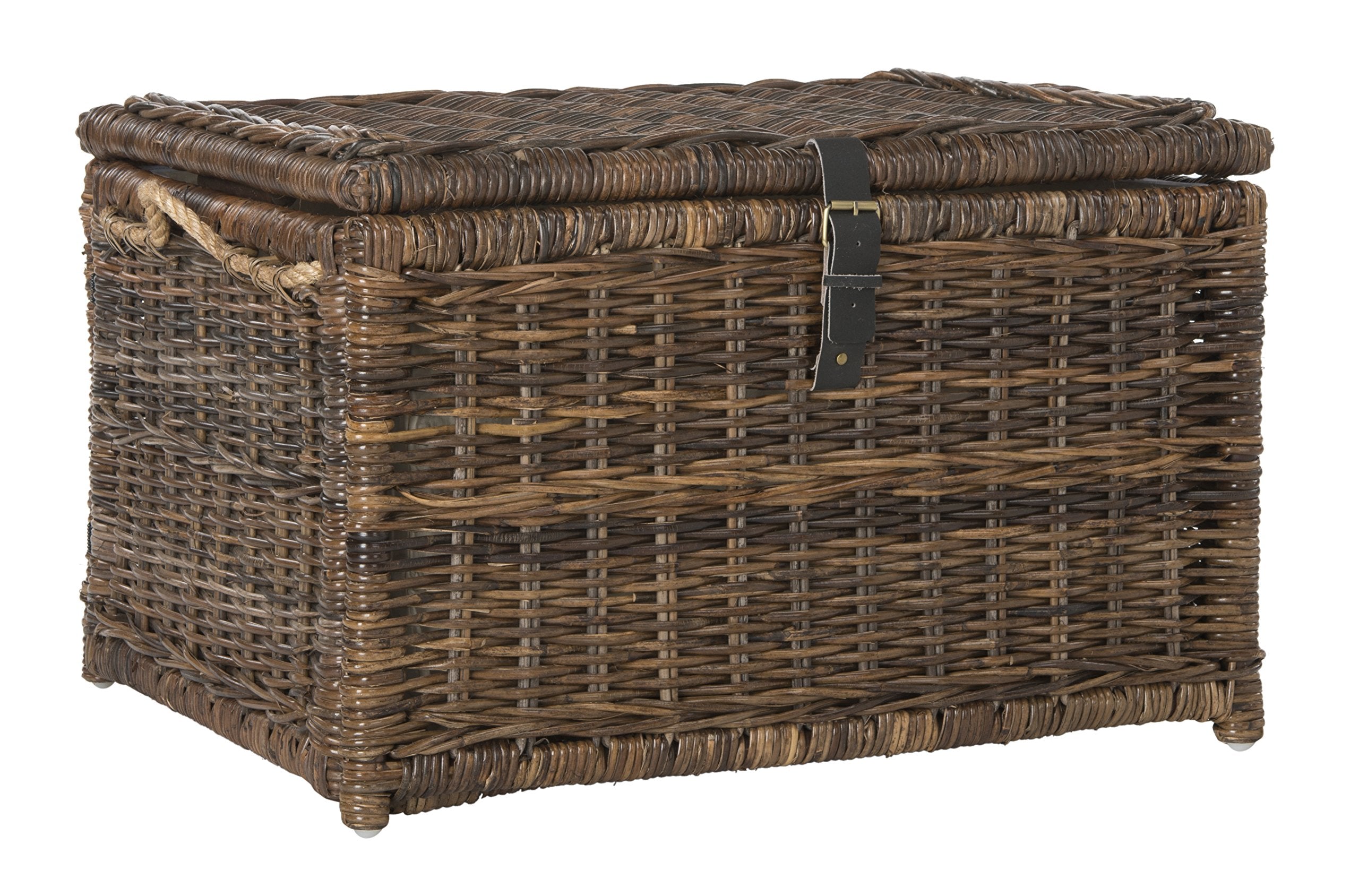 happimess HPM9001B Caden 76-cm Wicker Storage Trunk for Home, Bedroom, Living Room, Hallway, Brown