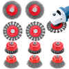 Idong 10PCS Wire Brush for Angle Grinder, 75mm and 100mm Angle Grinder Cup wire Brushs with M14 Thread, Steel Brush Wire Wheel for Cleaning, Rust