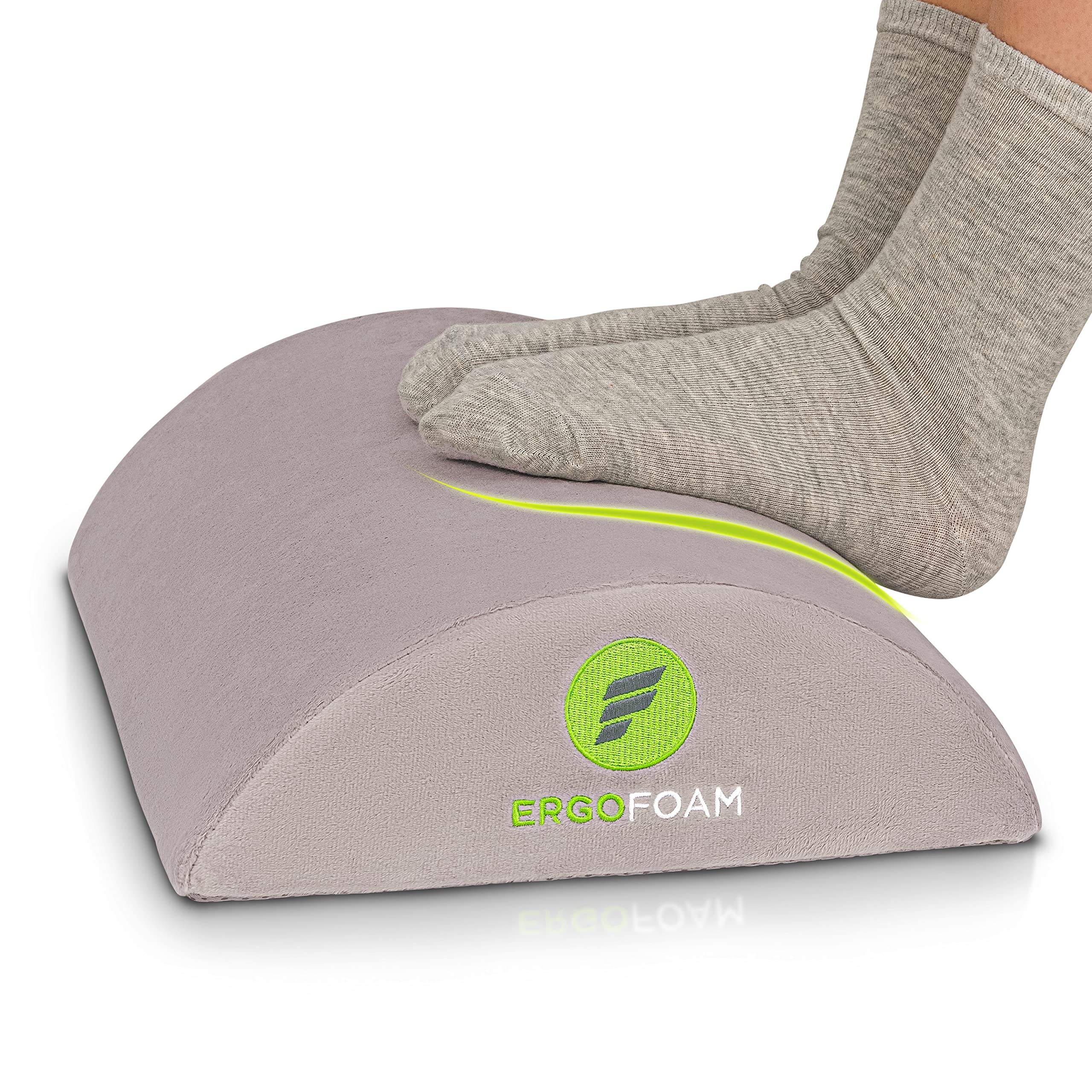 Ergonomic Foot Rest Under Desk - Premium Velvet Soft Foam Footrest for Desk - Most Comfortable Desk Foot Rest in The World - Non-Slip Bottom - Foot