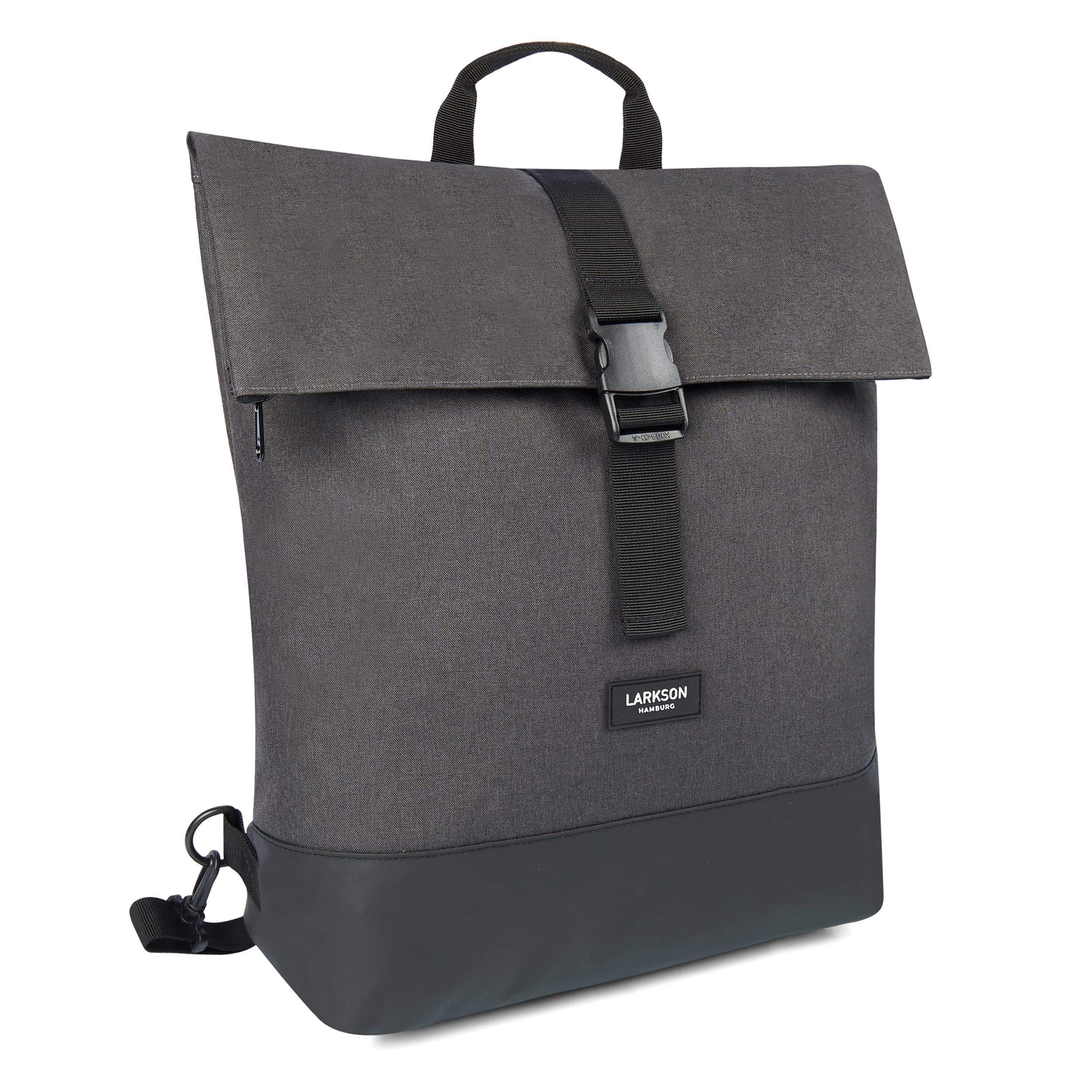 LARKSON Bike Pannier Bags Anthracite - Tammo Bike - 2 in 1 Cycle Backpack & Bicycle Bag for Rear Carrier, Made of Recycled Material - Water-Repellent