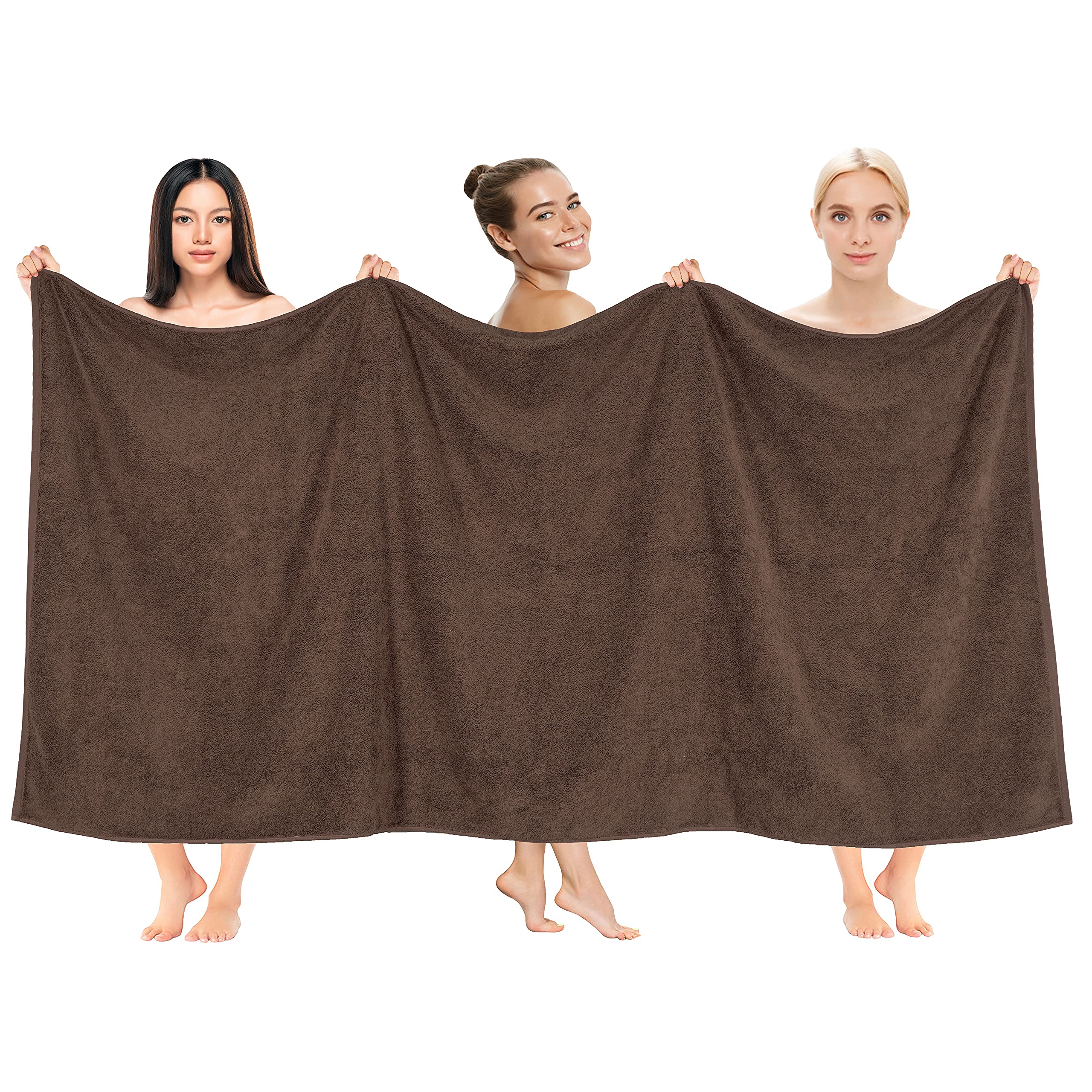 Cotton Paradise Oversized 40x80 Brown Bath Sheet, 100% Cotton Jumbo Large Bath Towel