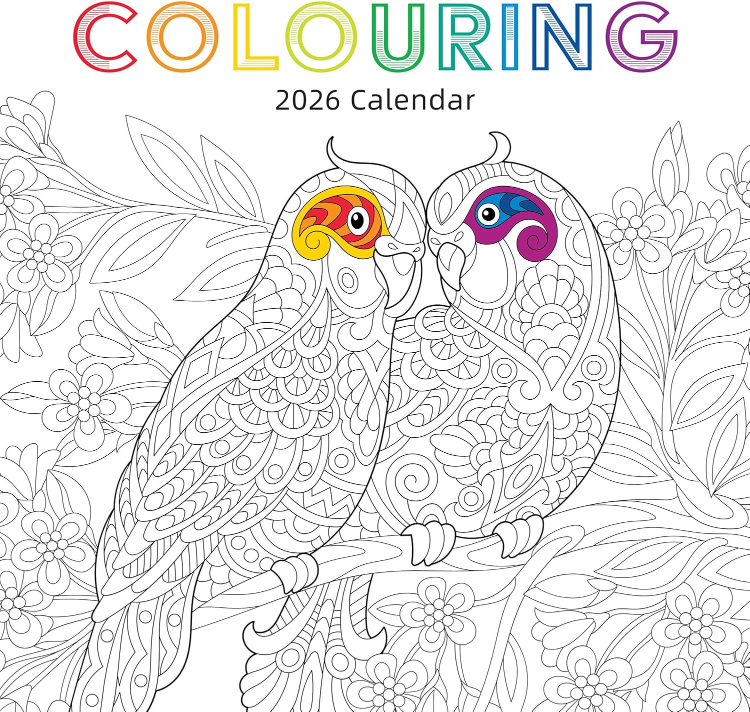 olouring 2026 Calendar 16 Month (Sept 2025-Dec 2026) Family Square Wall Calendar 2026 UK | Planner with Large Grid for Home or Office Organisation - Lifestyle 2026/2025 Calendar UK