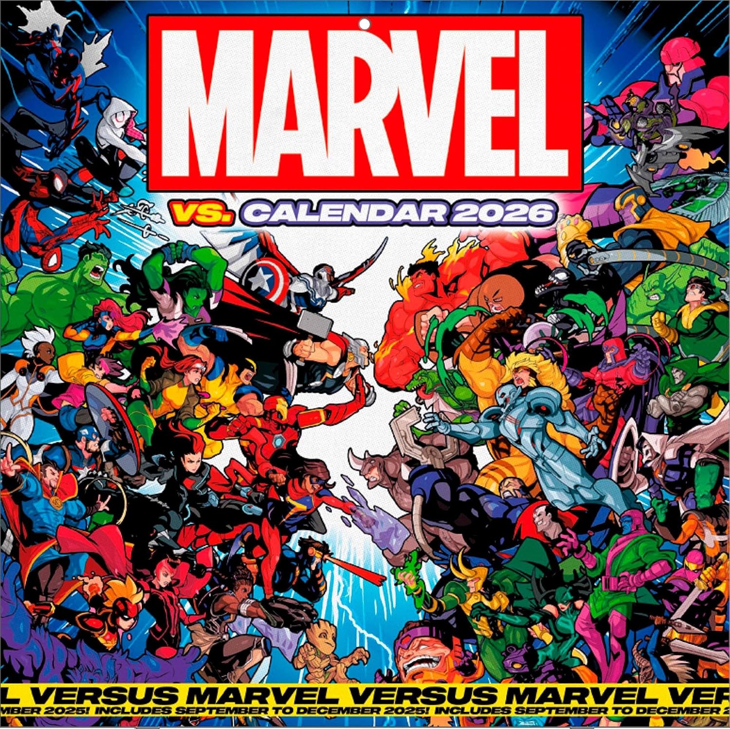 MARVEL 2026 Square Wall Calendar – Official 16-Month Superhero Calendar Featuring Avengers, Spider-Man & More – Gift for Marvel Fans & Comic Book Collectors