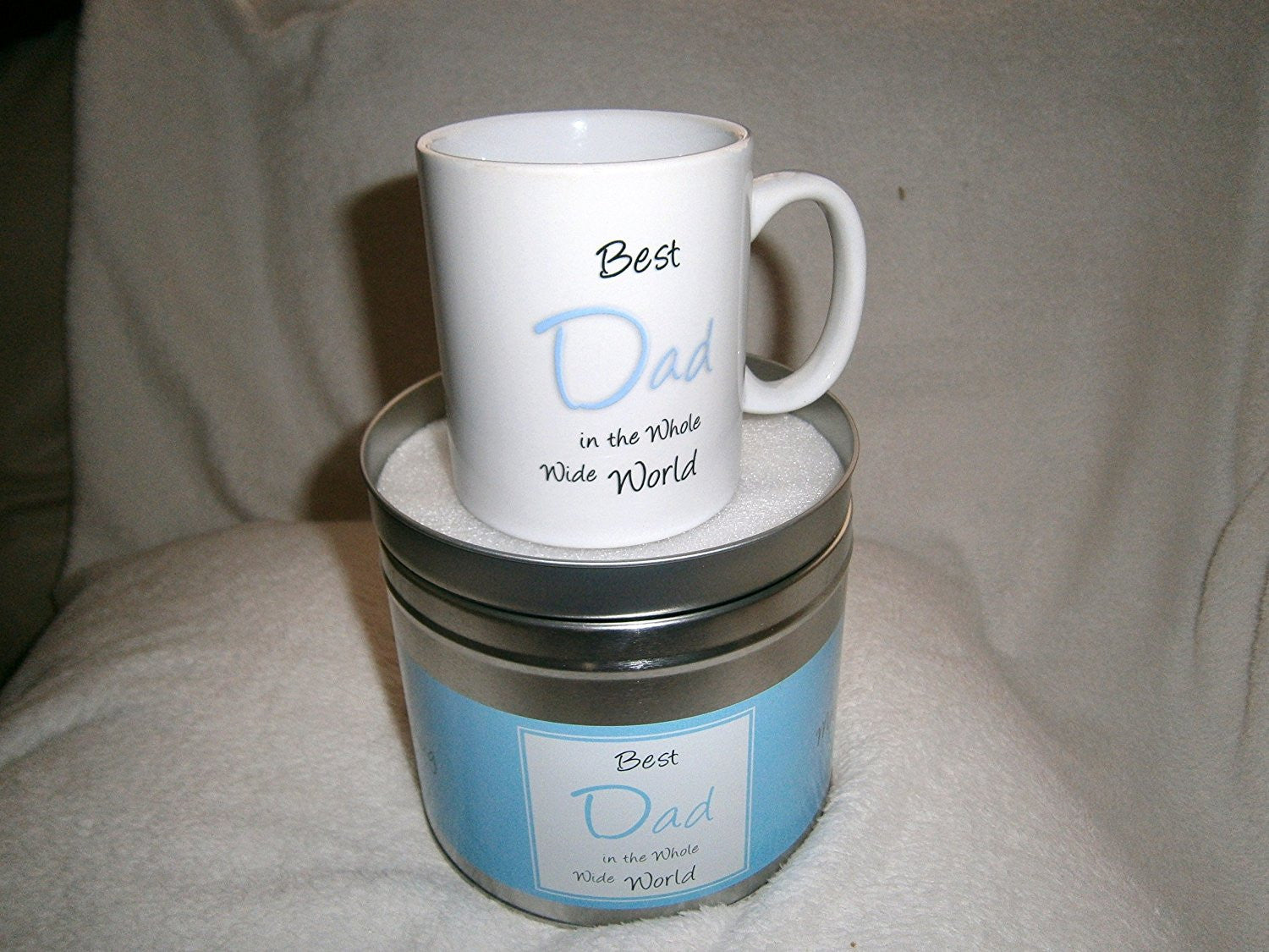 dad mug in a tin gift BEST DAD IN THE WHOLE WIDE WORLD