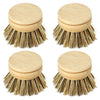 Jungle Culture Firm Bristle Replacement Brush Heads for Eco Dish Brushes ? Wooden Kitchen Washing Up Brush Heads Pack of 4 ? Interchangeable Bristle