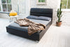 SANA SLEEP 4FT6 Double Size Designer Vieri Modern Leather Bed Frame - Black