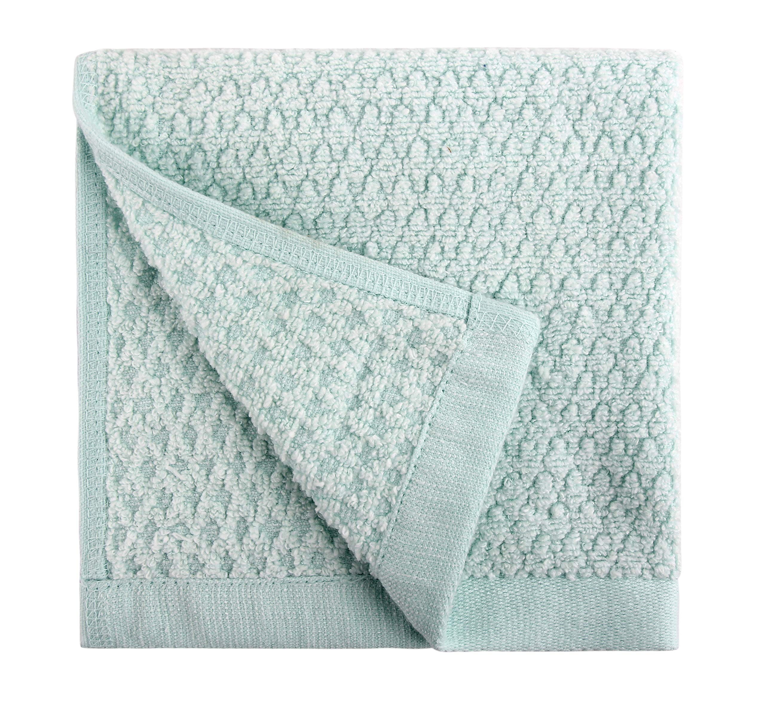 Everplush Diamond Jacquard Washcloth 6 Piece in Hushed Green