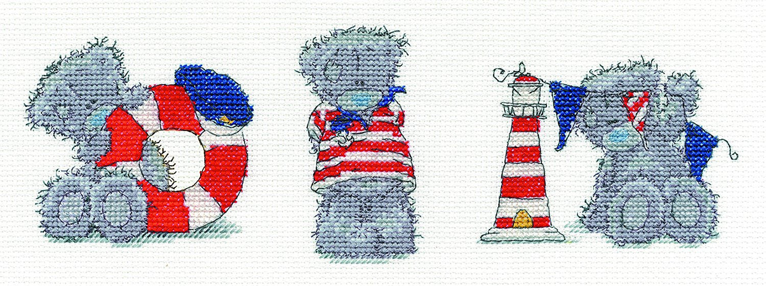 DMC "Me to You Tatty Teddy - Three Little Sailors" Cross Stitch Kit, Multi-Colour