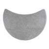 fluffy? Bath Mat for round Showers, made of Chenille, with Non-Slip Bottom (Crescent | Shower Radius 55 cm, Grey)
