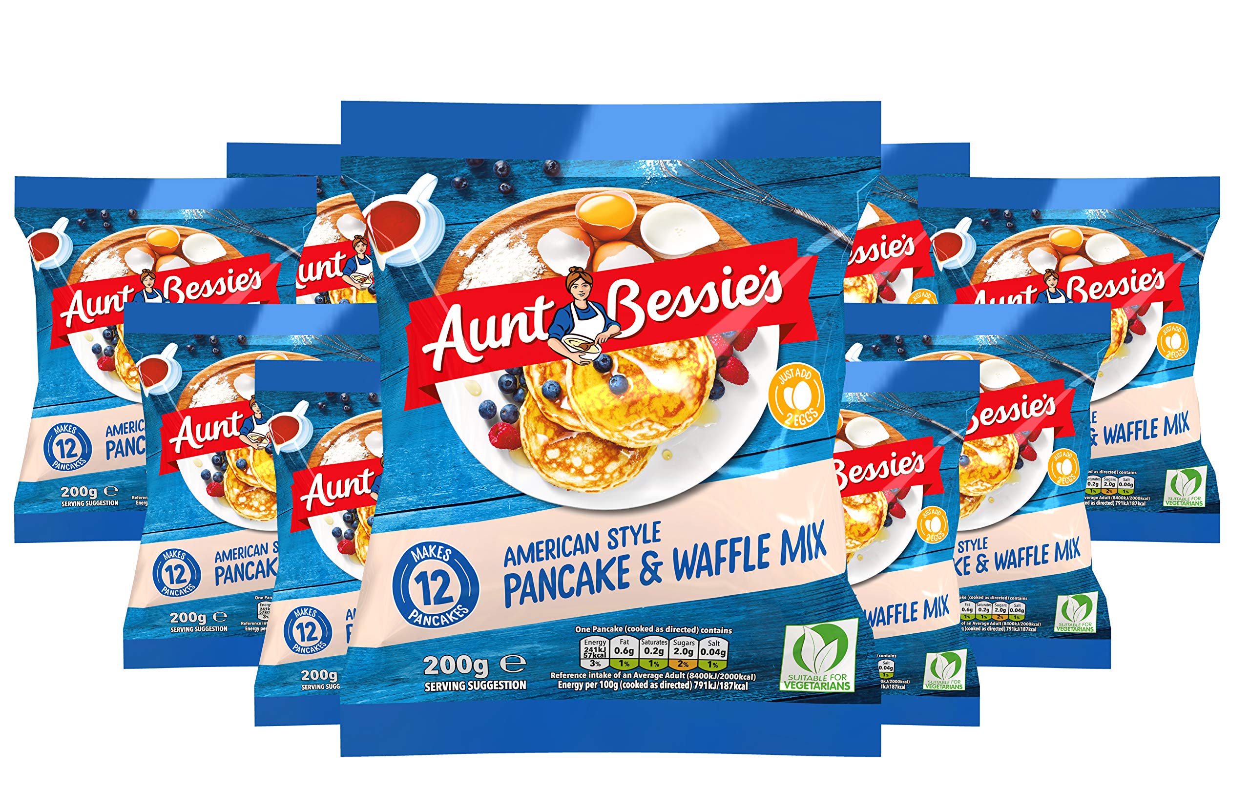 Aunt Bessie's American Style Pancake Batter Mix & Waffle Batter Mix 200g, Pack of 12