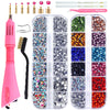BLINGINBOX Hotfix Applicator Tool 2 Boxes of 4000 pcs Rhinestone with Flat Back Gems Round Hotfix Rhinestone for Clothes and Shoes