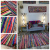 Second Nature Online - SHANTI Multi Coloured Rug | Hand Woven | Eco-Friendly: 100% Recycled Fabric | Ethically Sourced | Flat Weave (210 cm x 270 cm)