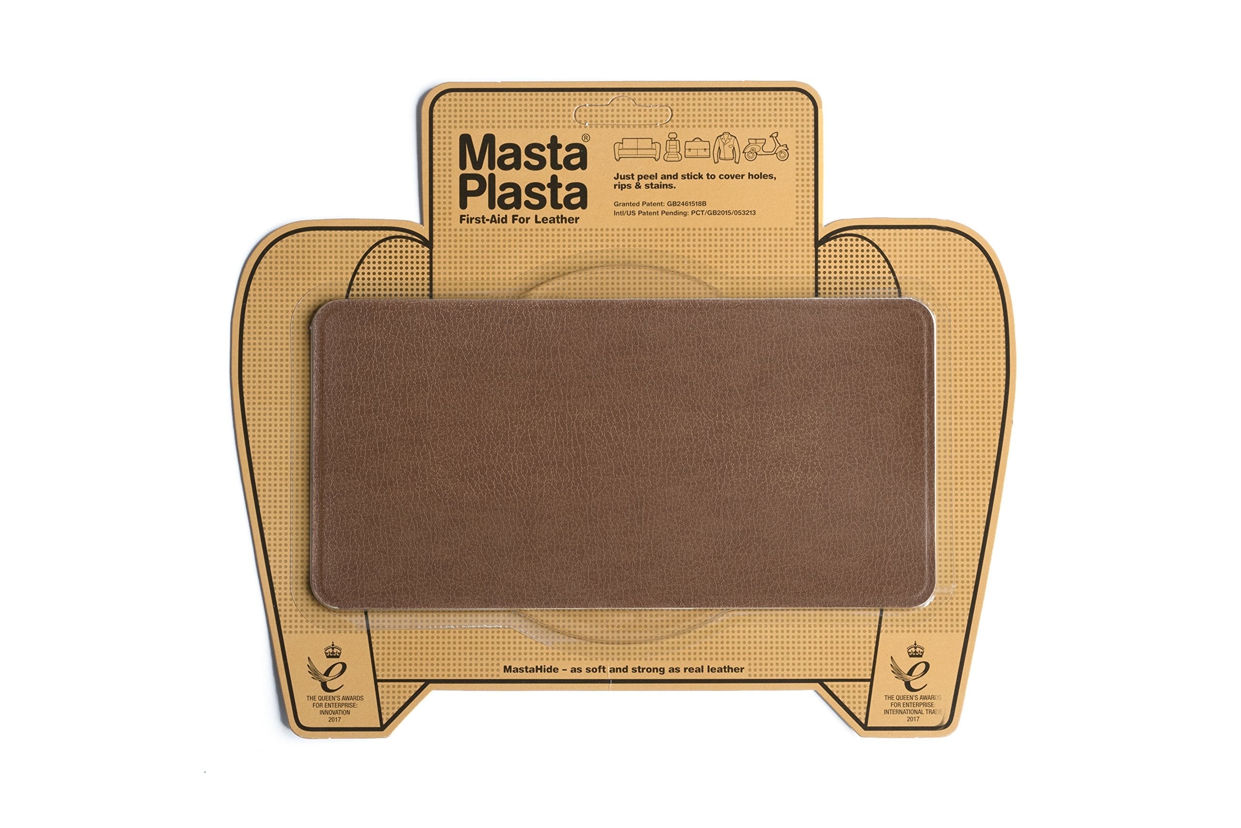 MastaPlasta Self-Adhesive Premium Leather Repair Patch - Tan 20cm x 10cm (8in x 4in). Your All-in-One Instant Upholstery-Quality Leather Repair Kit