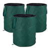 Relaxdays Freestanding Leaf Sack, Set Of 3, Garden Waste Sack, Pop-up, 160 L, Garden Container, ?: 55 cm, Green