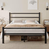 Feonase Metal Double Bed Frame With Stylish Headboard And Footboard,Bed Frame Double Bed,Easy Assembly, Ample Under-bed Storage Space, Black