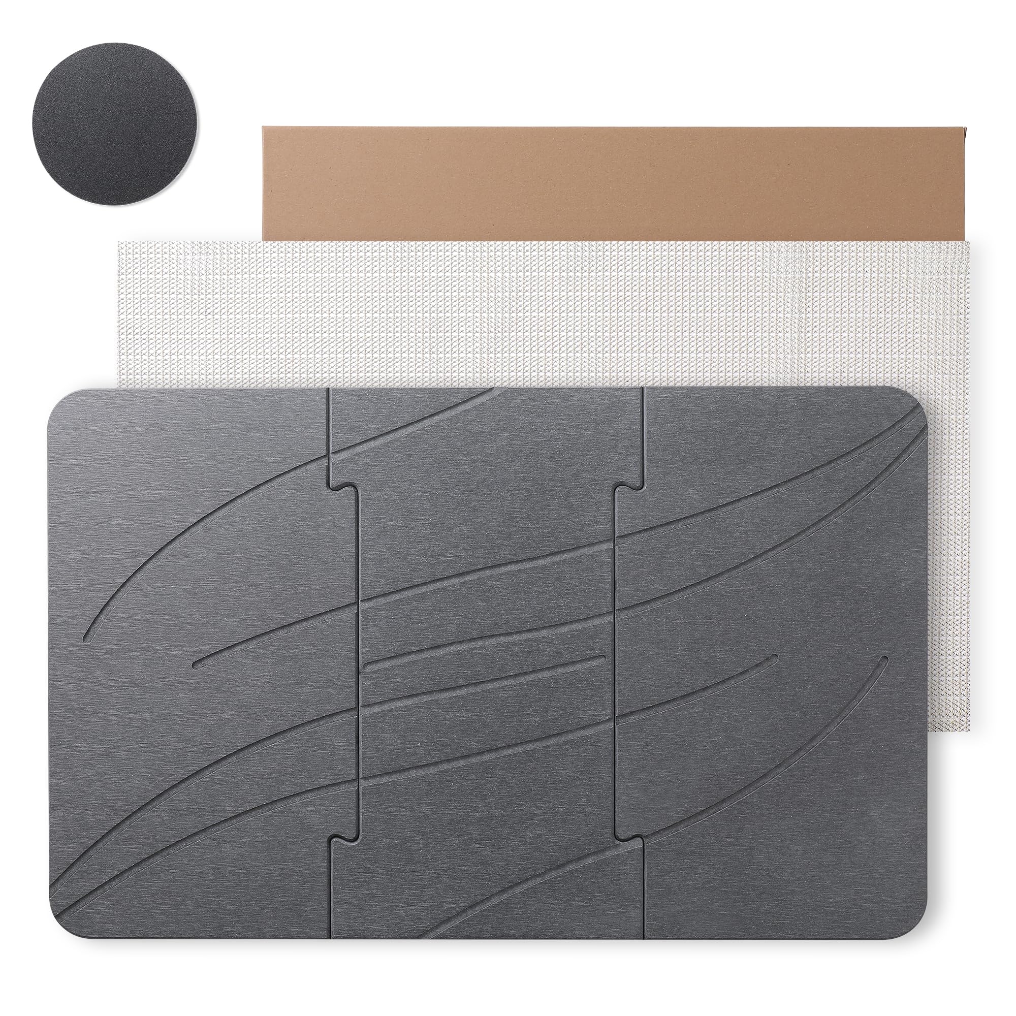 Dai Lufei Stone Bath Mat, Foldable Diatomaceous Earth Bath Mat, Super Absorbent Bath Mat, Quick Drying, Non-Slip for Bathroom, Easy to Clean