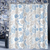 Lerores Shower Curtain, 180 x 200 cm, Shell Motif, Weighted Hem, Anti-Mould, Water-Repellent, Washable Polyester Bath Curtains with 12 Eyelets and