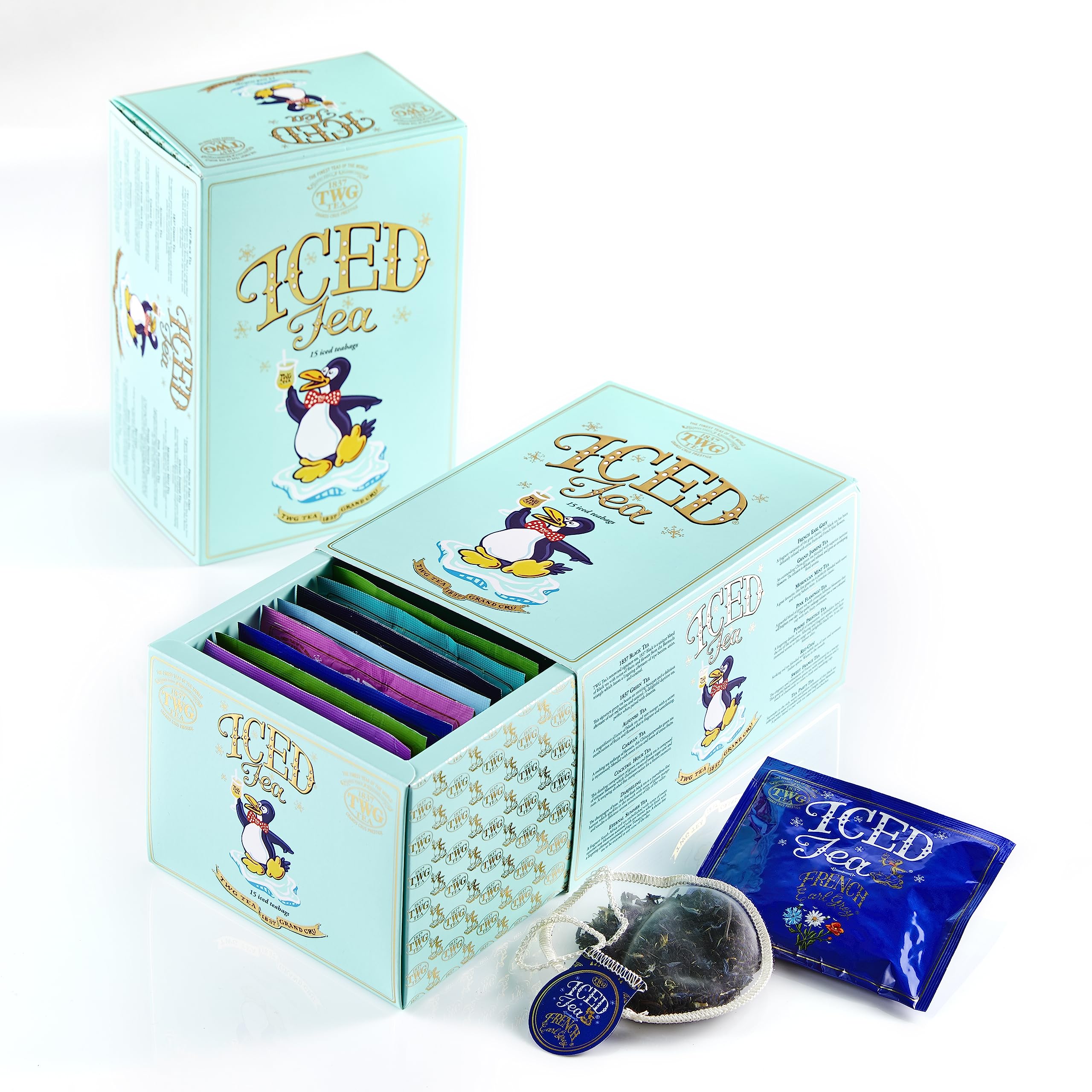 TWG Tea | Summer Holiday Iced Teabag Sampler | 15 Hand Sewn Cotton Tea Bags | Gift Set