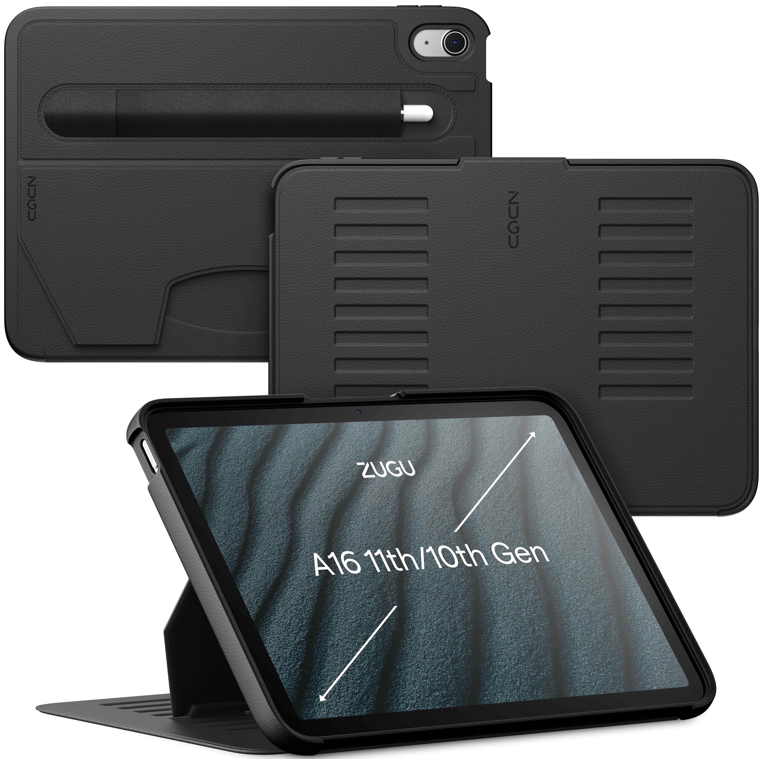 ZUGU CASE for iPad 10.9 Inch Case iPad 11th / 10th Generation (A16 2025/2022) Ultra Slim Protective Cover - Apple Pencil Holder - Convenient 8-Angle