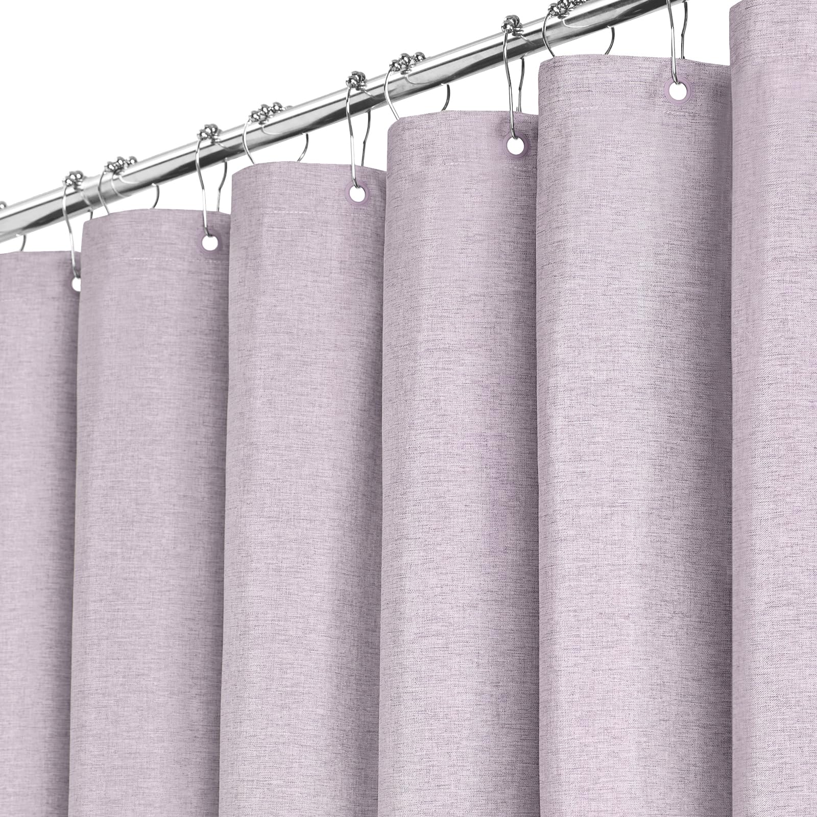 BTTN 182 x 200cm Drop Long Shower Curtain, Mould Proof Resistant Heavy Duty Linen Fabric Luxury Shower Curtains, Durable and Washable, Waterproof