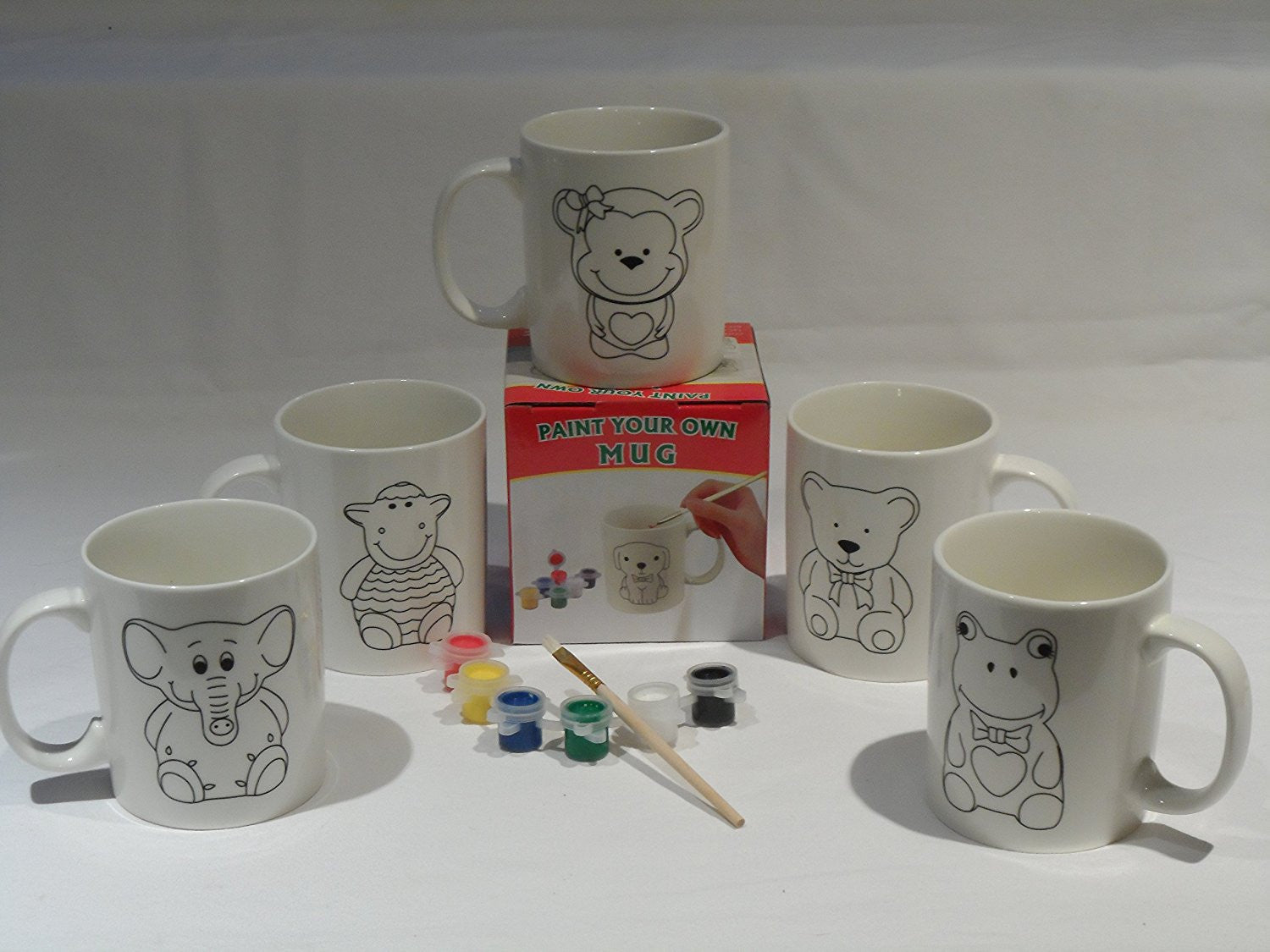 Children's Paint your own Animal Mug Cup Paint Filler Brush Christmas Stocking