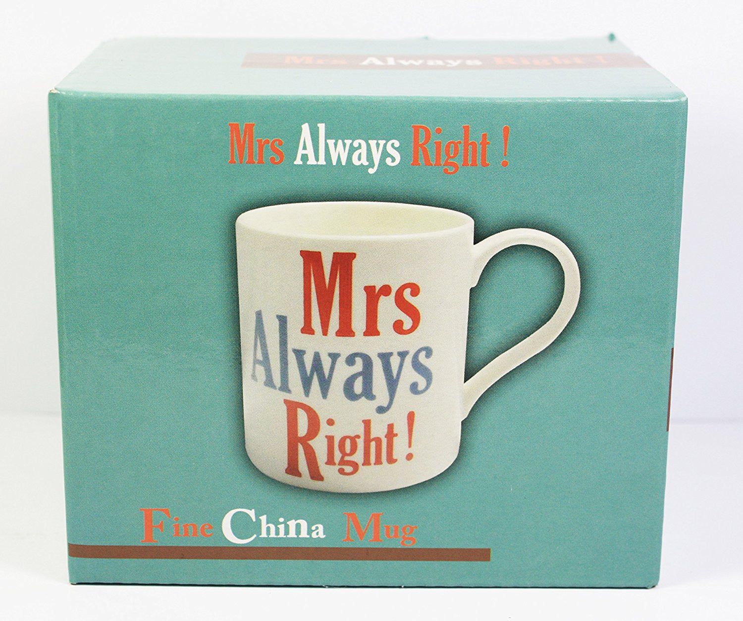 Mrs Always Right!, Fine China Mug, Microwave and Dishwasher Safe, 9x9cm