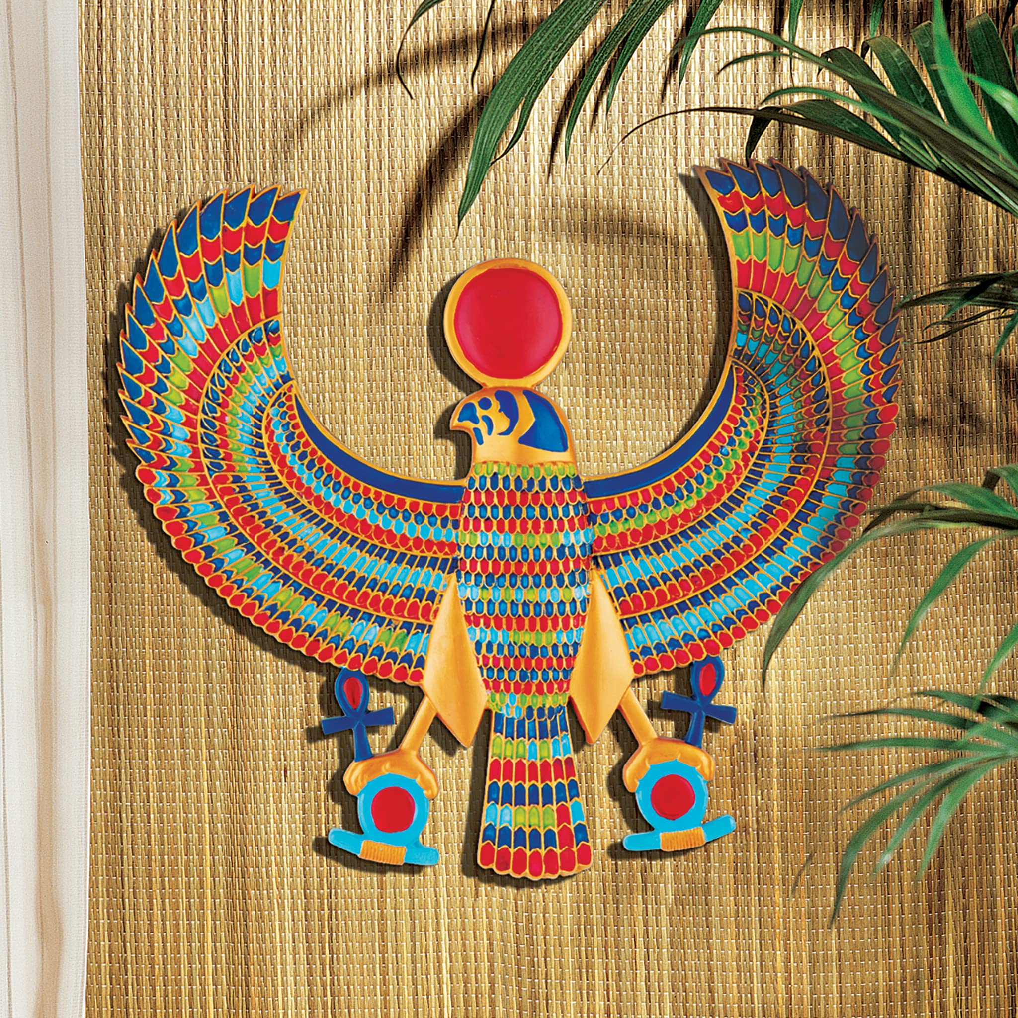 Design Toscano Horus Egyptian Wall Plaque, 15 inches, Full Color