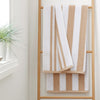 Bianca Reversible Stripe 70x120cm Cotton Jacquard Bath Towel Natural