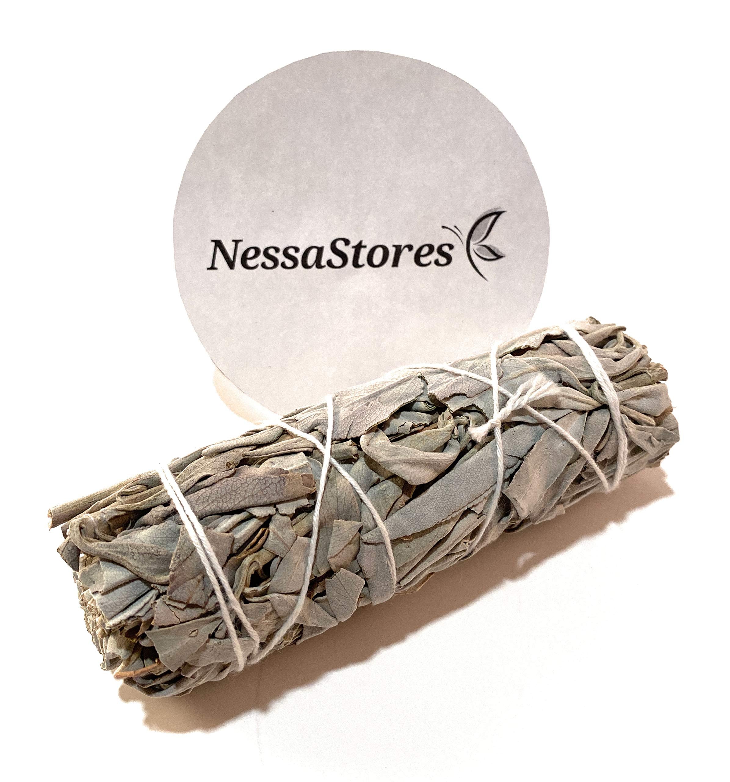 NessaStores 16 pcs California White Sage Smudge Sticks, 4-Inch Hand Tied, All Natural, Ethically Sourced for Home Cleansing, Stress Relief, & Clearing