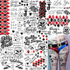 LAROI 5 Sheets 3D HQ Temporary Tattoos For Women Men Adults Halloween Makeup Kit, Realisic Fake Joker Tattoo Stickers, DIY Clown Prison Prisoner